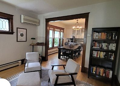 Living room and dining room