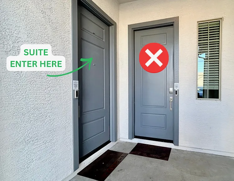 Door with "X" is home occupied.