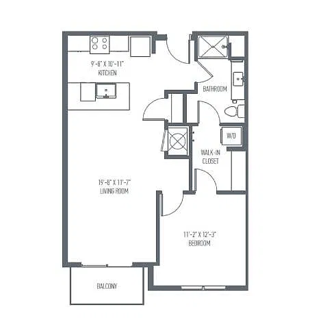 Floor plan B1b - One Bedroom