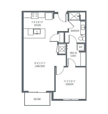 Floor plan B1b - One Bedroom