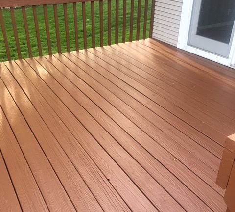 Freshly refinished deck
