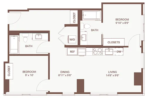 Floor plan 2x2 E1 Olympic