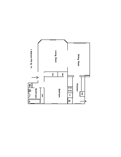 Floor plan 1BR-Dining-775