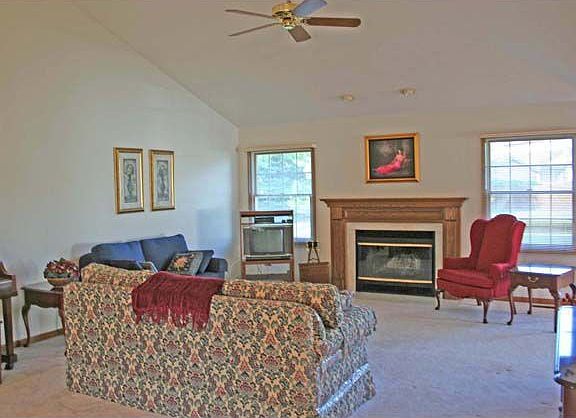 Living Room w/ Vaulted Ceiling