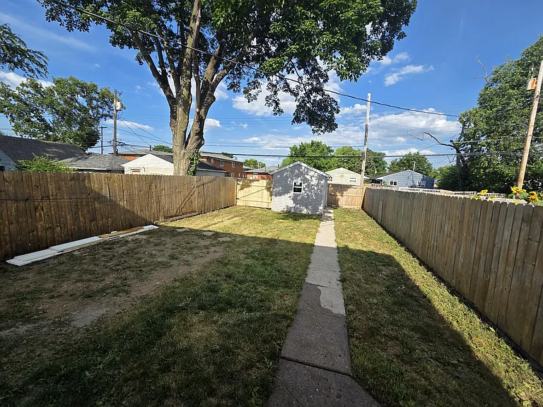 Fenced backyard