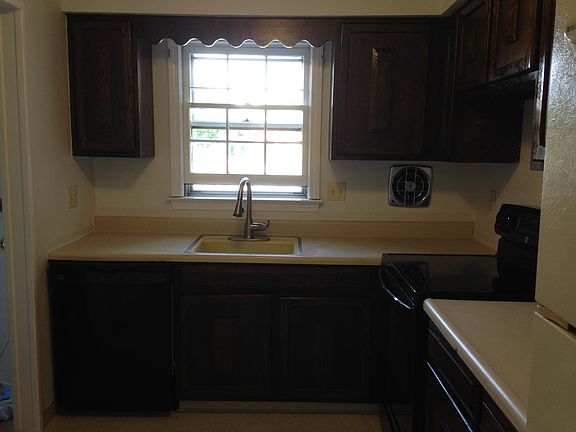 Kitchen with new stove and new dishwasher