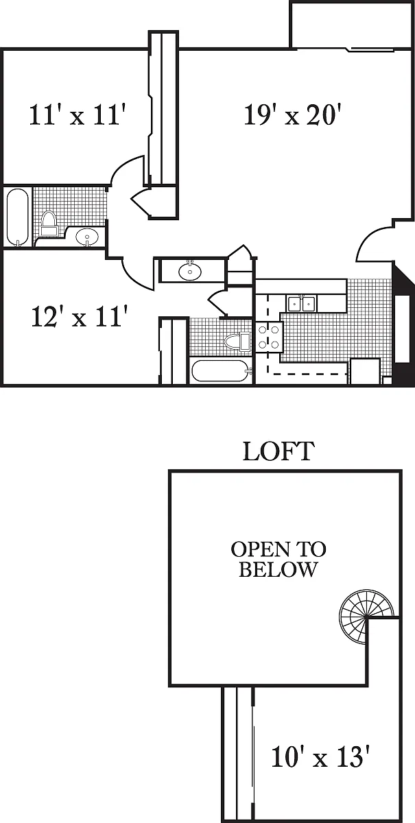 Floor plan The Monterey with loft