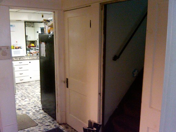 Stairs to two bedrooms