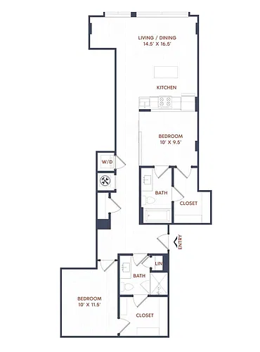 Floor plan 2 Bed/2 Bath-B05