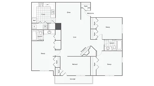 Floor plan Dogwood 3X2 Elite