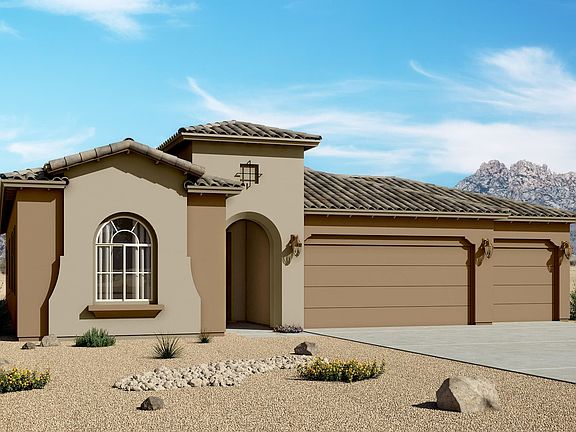 Mediterranean Elevation - 3 Car Garage