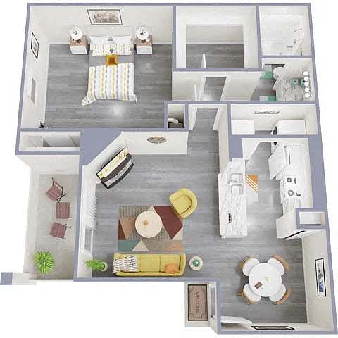 Floor plan 1 Bedroom x 1 Bath C