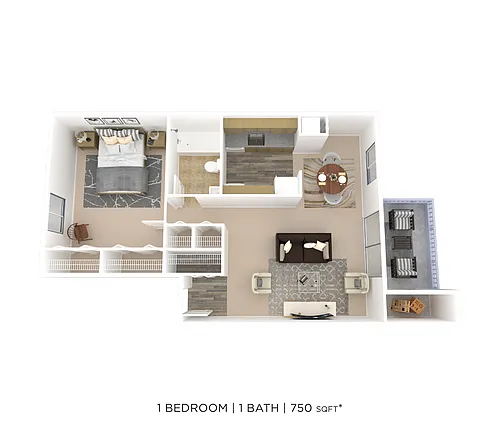 Floor plan 1b1b Platinum Unit