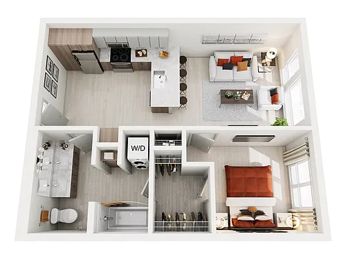 Floor plan 1x1 Traditional ZJ