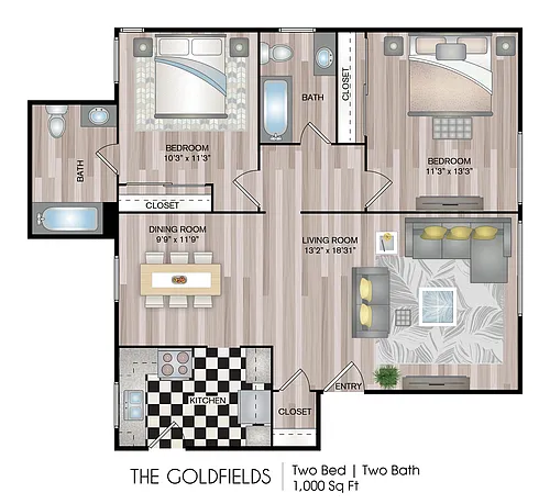 Floor plan The Goldfields Renovated (Garden)