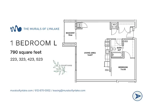 Floor plan 1 Bedroom L
