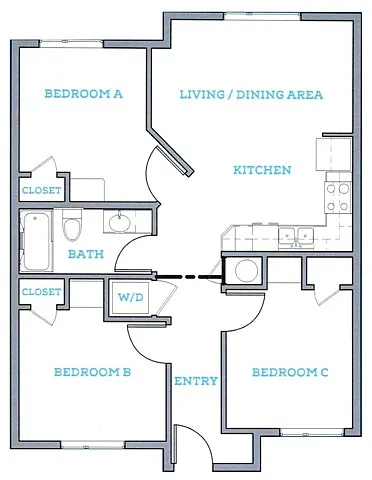 Floor plan 2x1+Bonus Room