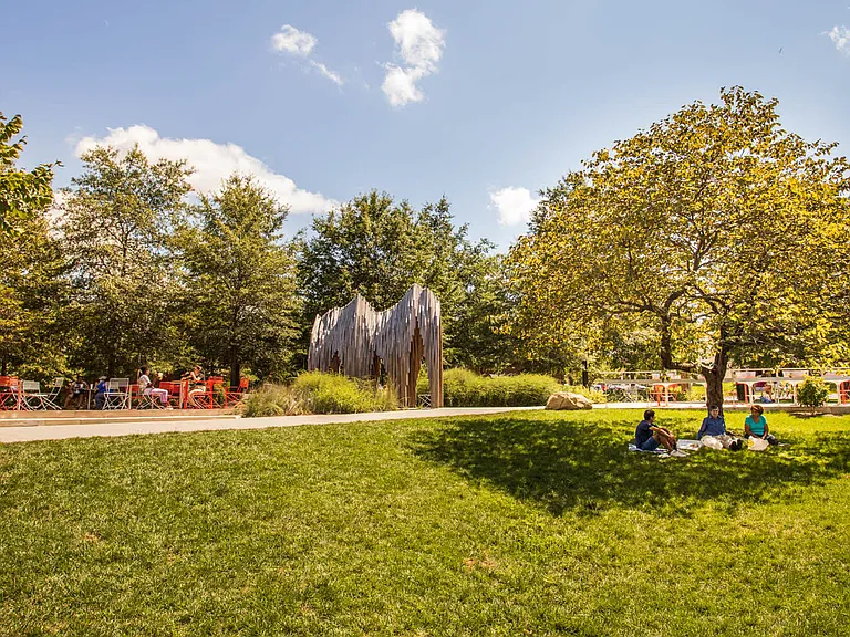 Lush park spaces elevated by striking art installations.