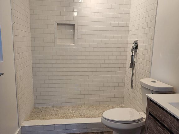 Walk in newly tiled shower