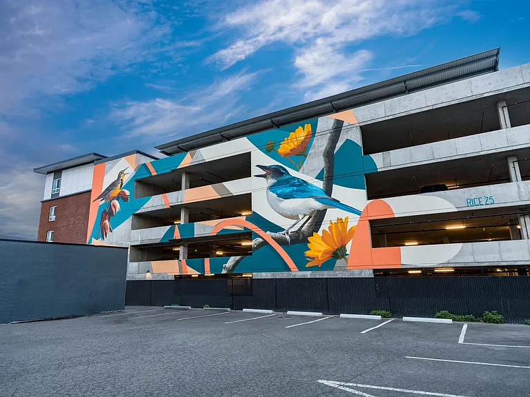 Public art adds color to daily life in Beaverton_this striking mural sits just moments from Modera Beaverton, connecting home to the local creative scene.