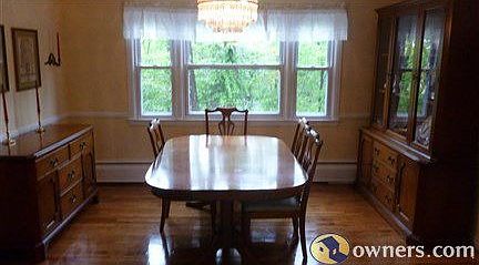 dining room with view of back yard