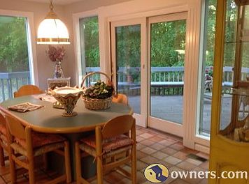 Breakfast room opens to deck