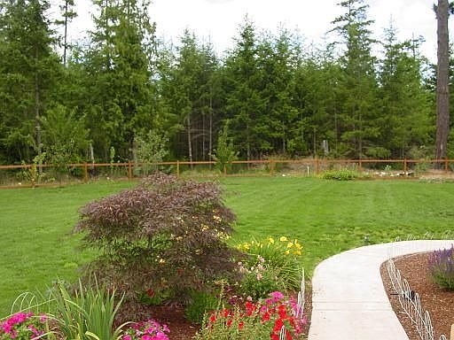 portion of fenced yard