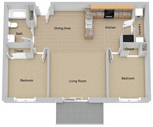 Floor plan Two Bedroom Small