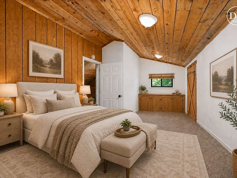 Virtually staged 1st bedroom