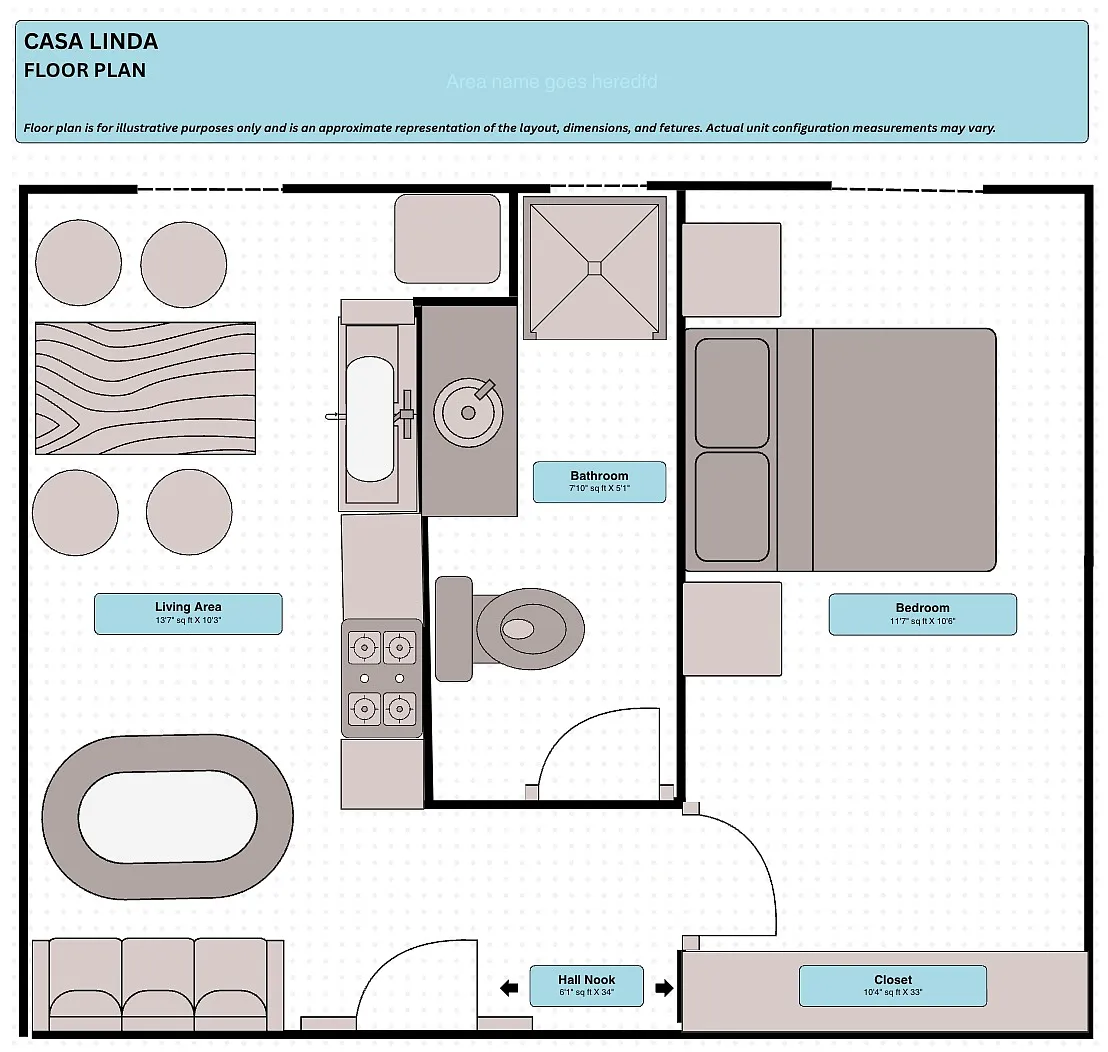 Floor plan One Bedroom Units
