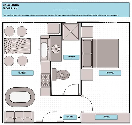 Floor plan One Bedroom Units