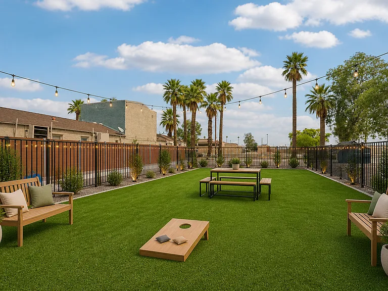 Modern backyard with cozy ambiance
