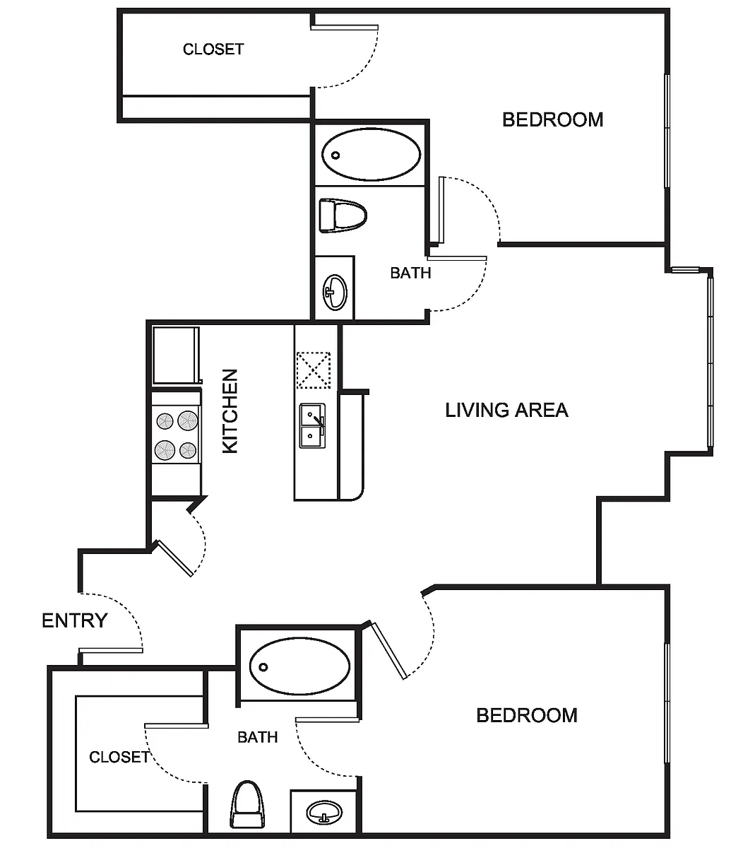 Floor plan B Two Bedroom