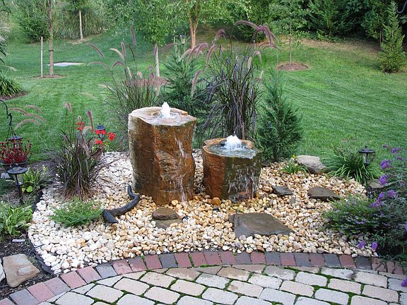 water feature on patio
