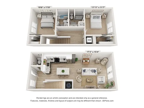 Floor plan Two Bedroom Townhome