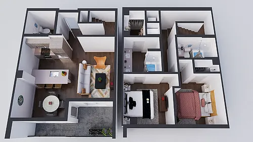 Floor plan 2 Bedroom Townhome TH1