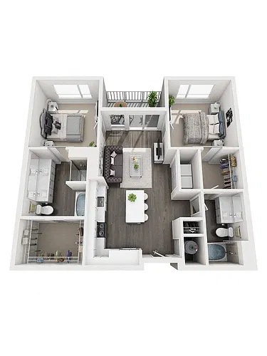 Floor plan 2 Bedroom B7 | 2 Bath