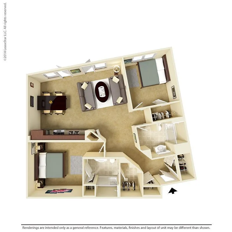 Floor plan 2 Bedroom - B3