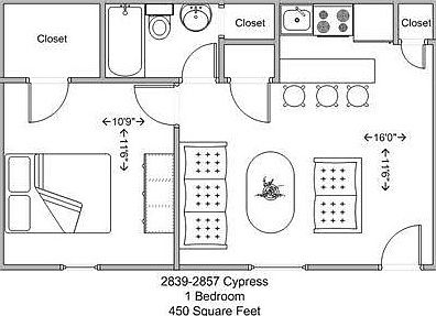 One bedroom floor plan