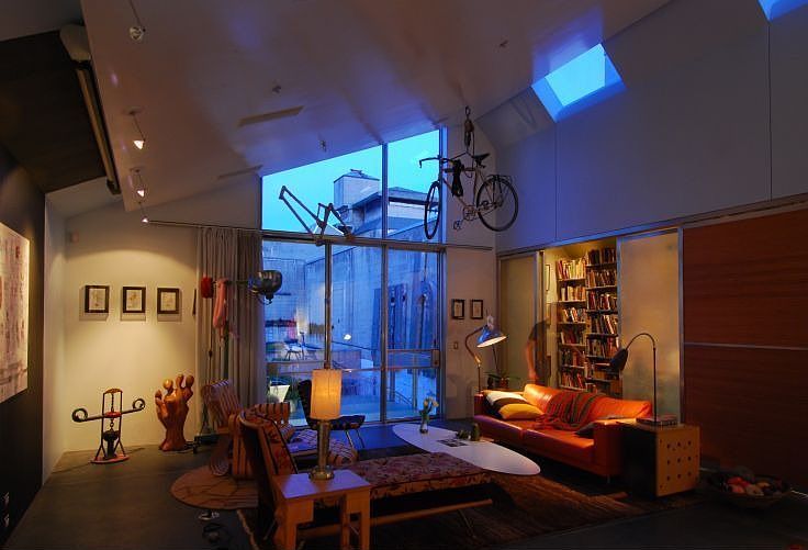 Living room facing rear courtyard.