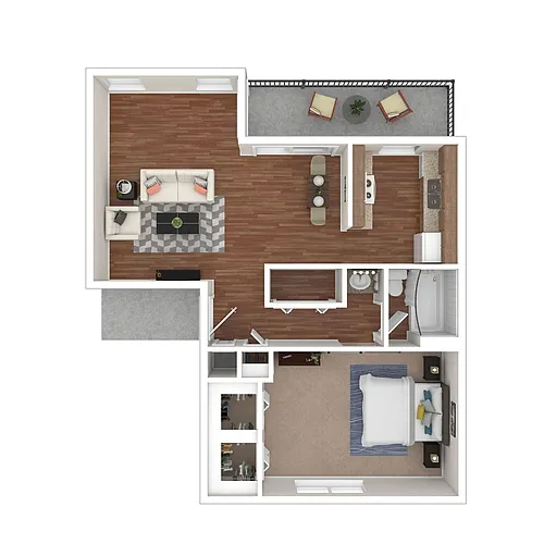 Floor plan One Bedroom One Bath