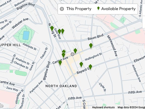 Map of Oakland area, Pittsburgh.
