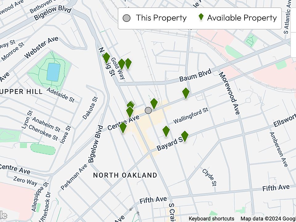 Map of Oakland area, Pittsburgh.