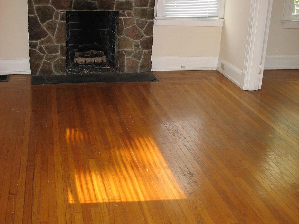 Decorative fireplace, Oak floors in living and dining rooms