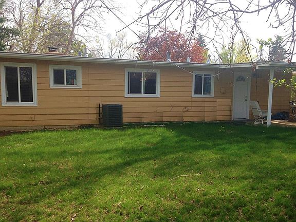 Large back yard with covered patio