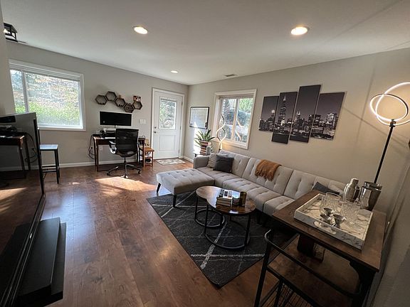 Living area looking toward exterior door.