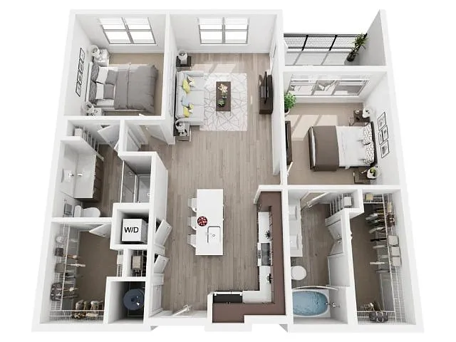 Floor plan Two Bedroom Two Bath B4