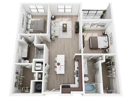Floor plan Two Bedroom Two Bath B4