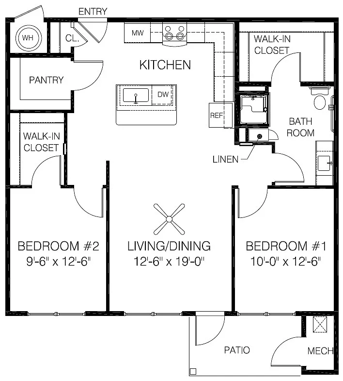 Floor plan 2 Bed 60 Percent