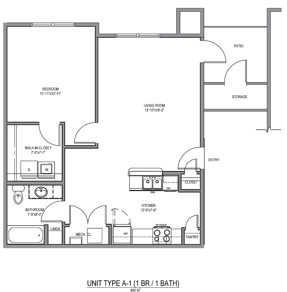 Floor plan 1X1 A